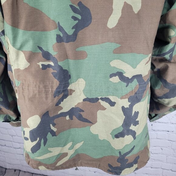 US Army Camo Cold Weather Field Jacket Zip Snap Military Army Medium M - Picture 11 of 14